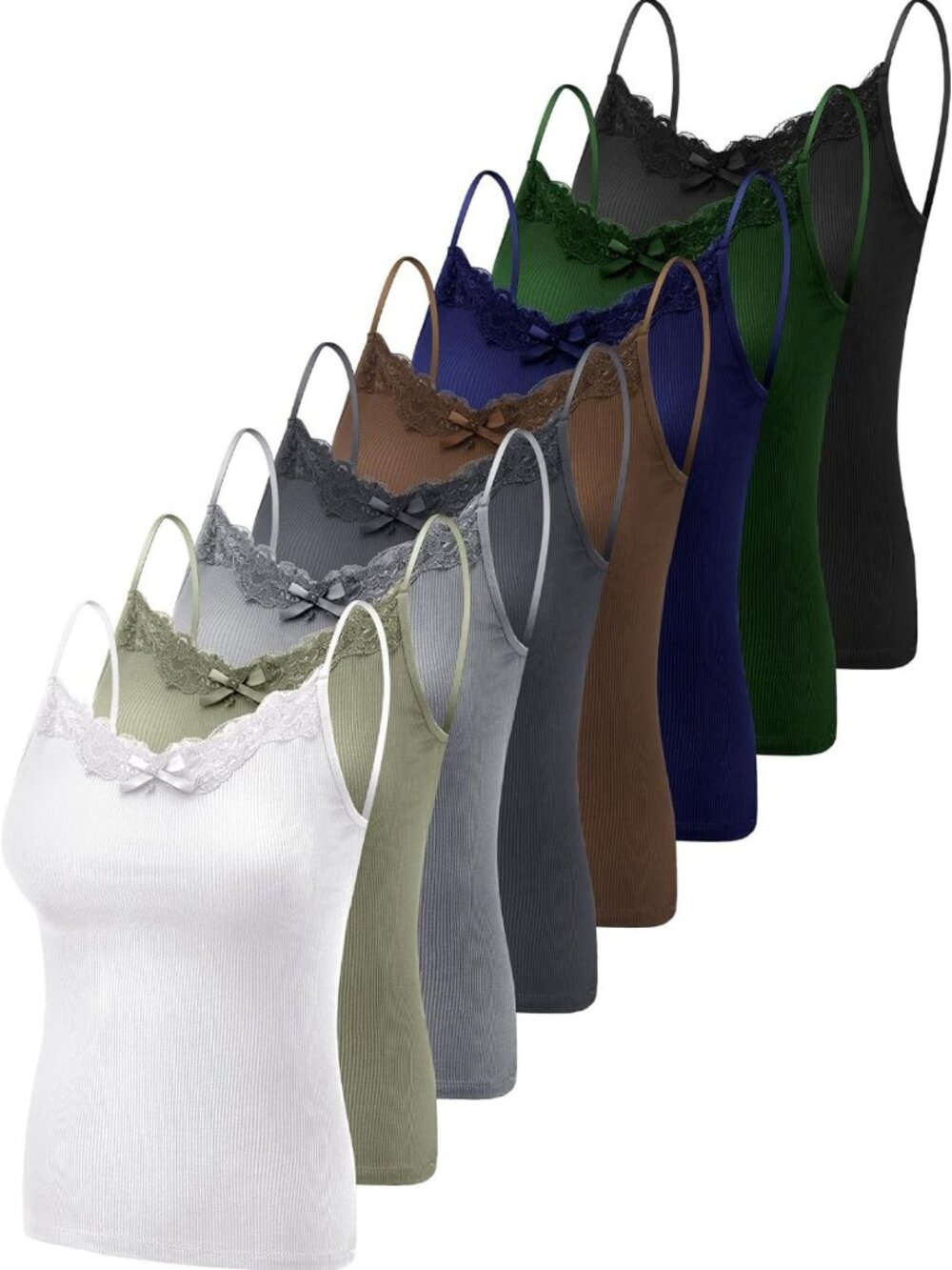 Chic Women's Lace Camisole Tank Top - Spaghetti Strap Y2K Slim Fit Basic Cami